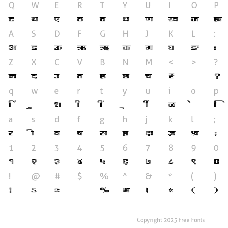 Character Map of SHREE-DEV7-4518 Regular