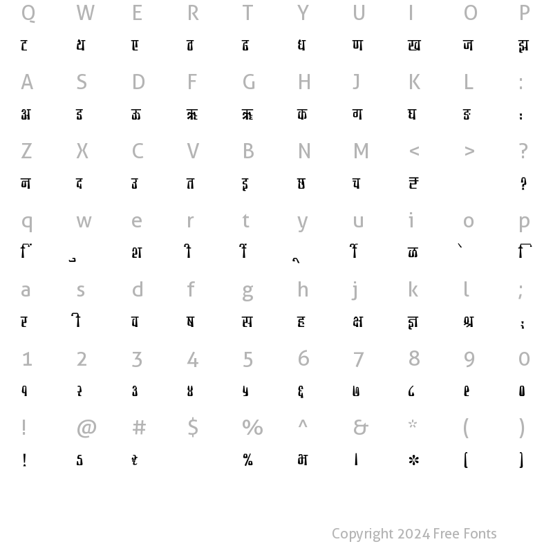 Character Map of SHREE-DEV7-4680 Regular