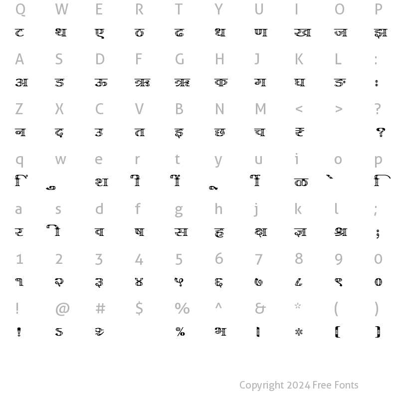 Character Map of SHREE-DEV7-4965 Regular