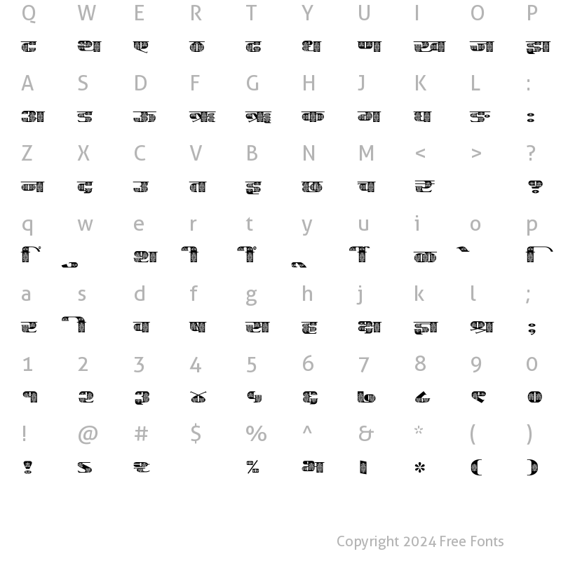 Character Map of SHREE-DEV7-4974 Regular