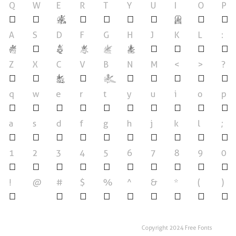 Character Map of SHREE-SYM7-4800 Regular