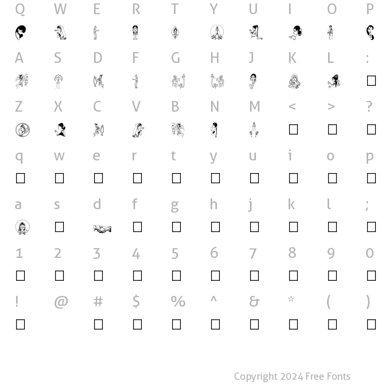 Character Map of SHREE-SYM7-4801 Regular