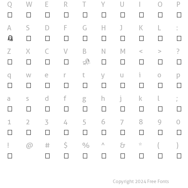 Character Map of SHREE-SYM7-4802 Regular