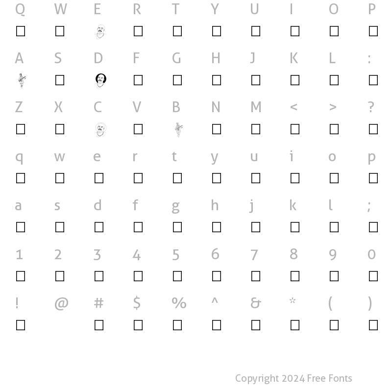 Character Map of SHREE-SYM7-4808 Regular