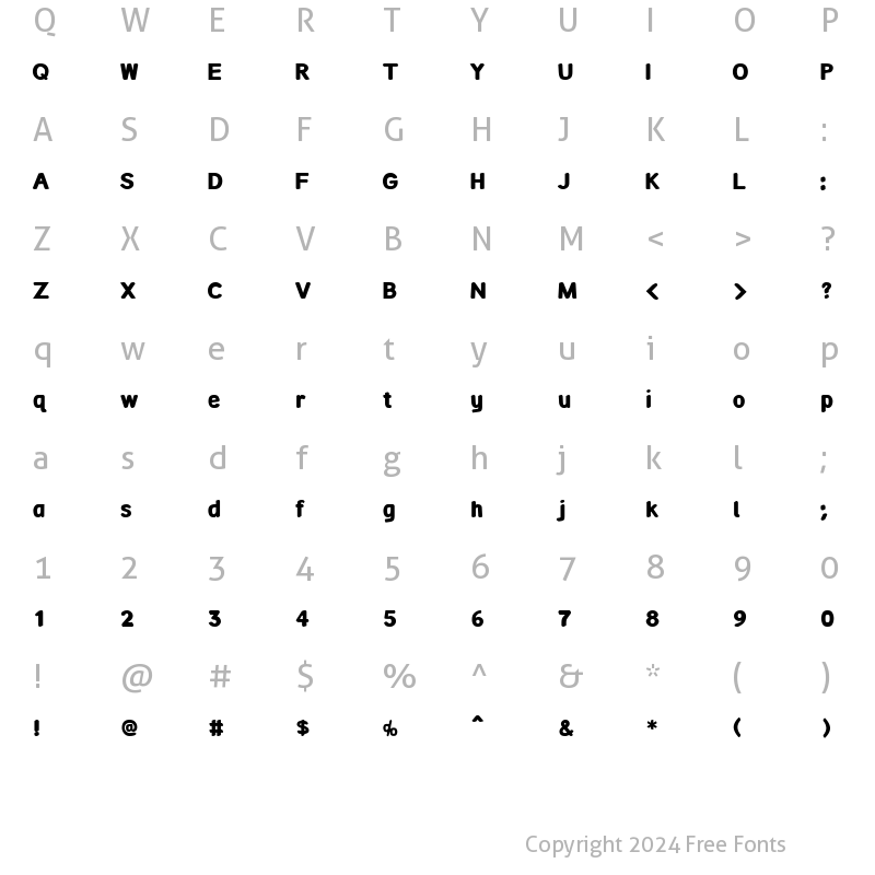 Character Map of Shuneet3 Bold Regular