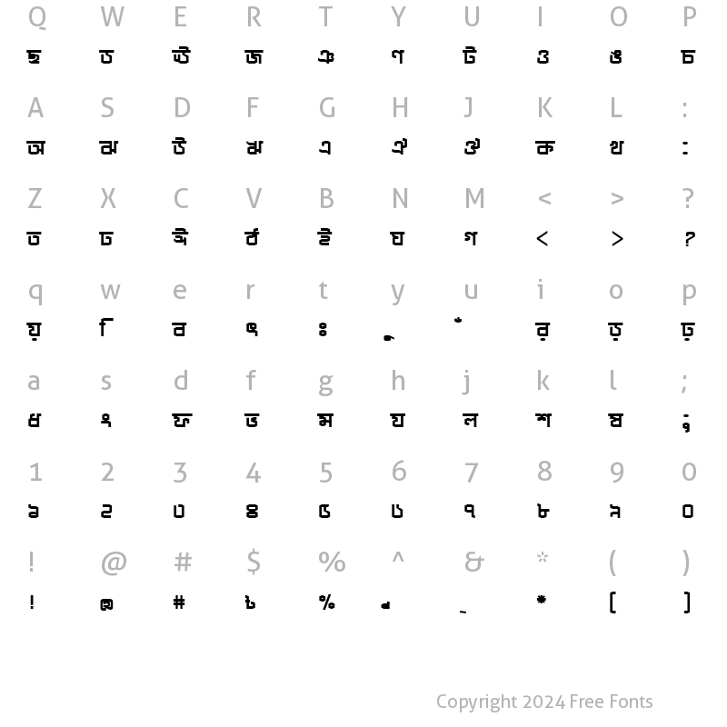 Character Map of ShurmaMJ Bold