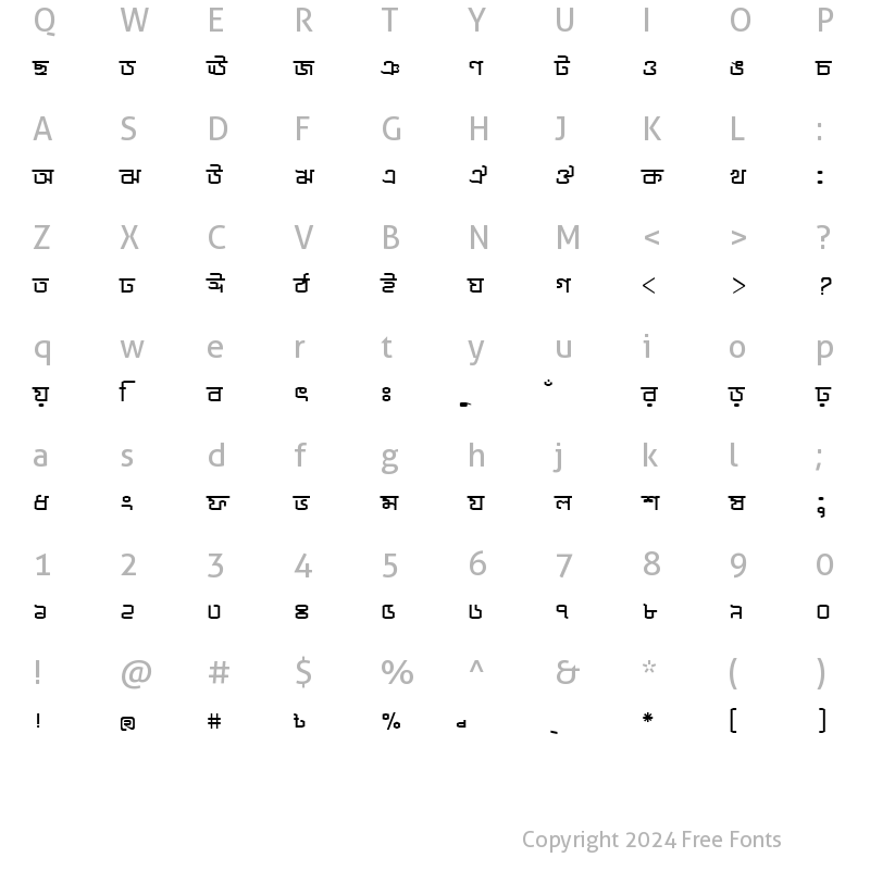 Character Map of ShurmaMJ Regular