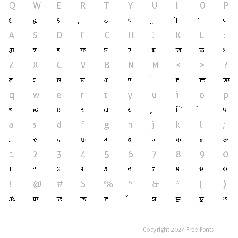 Character Map of Shusha02 Normal