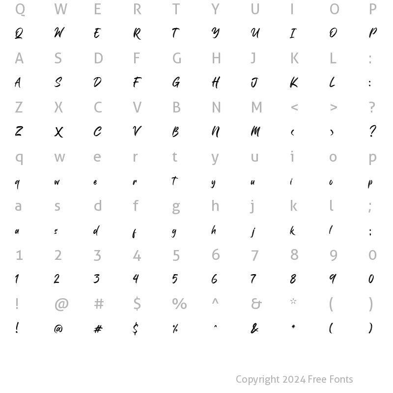 Character Map of Shutterlocks Regular