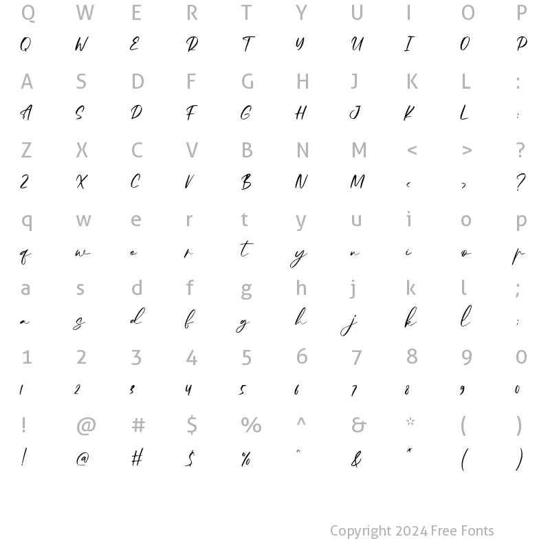 Character Map of Shutters Regular