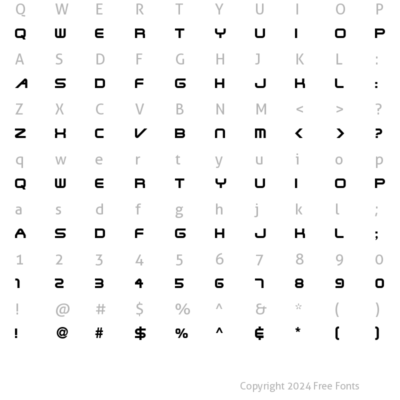 Character Map of Shuttle Normal