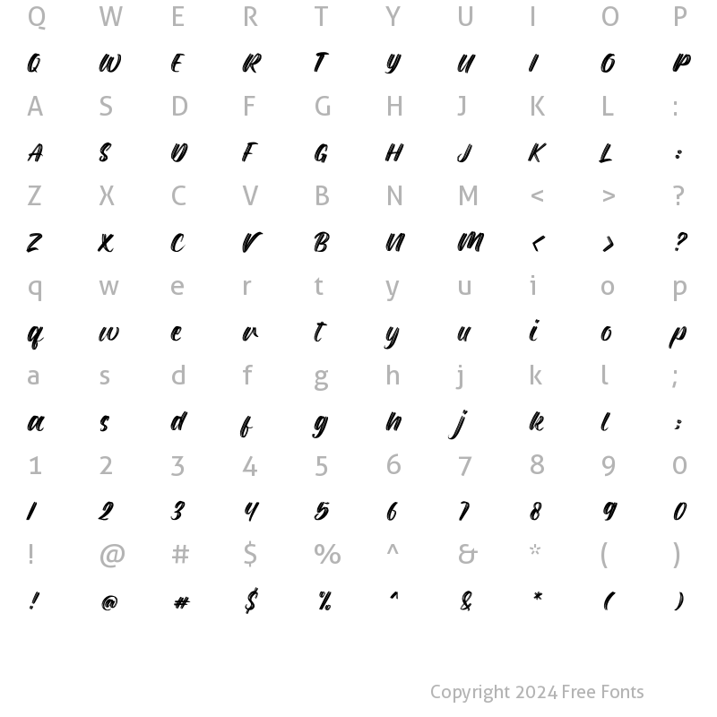 Character Map of Shuttles Regular