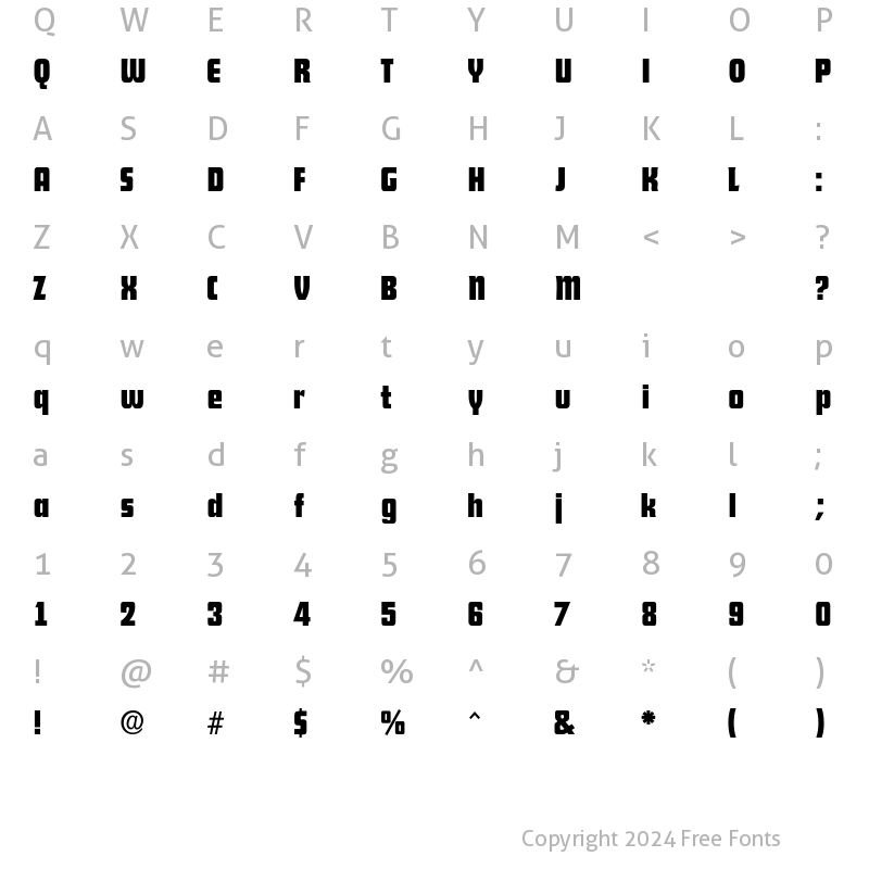 Character Map of Shylock Bold