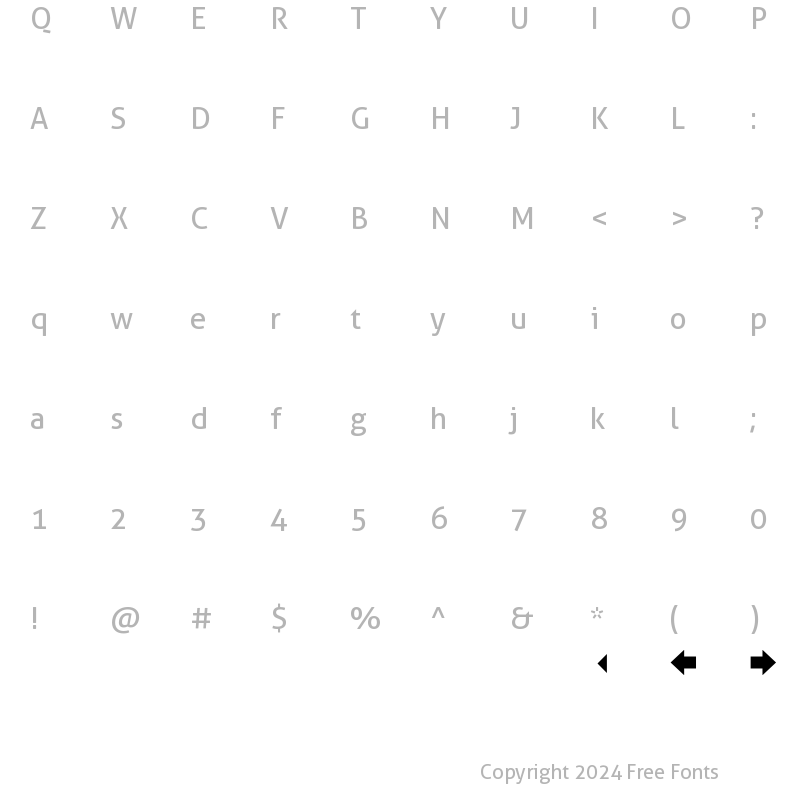 Character Map of SI Symbol SI Symbol