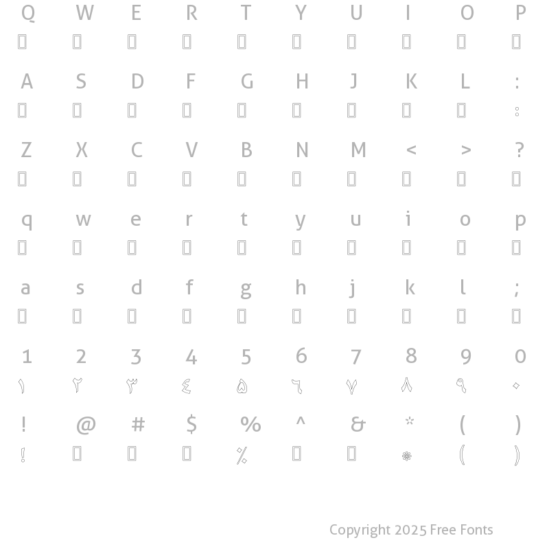 Character Map of SI47ASH_MitraDeformed_C not included.