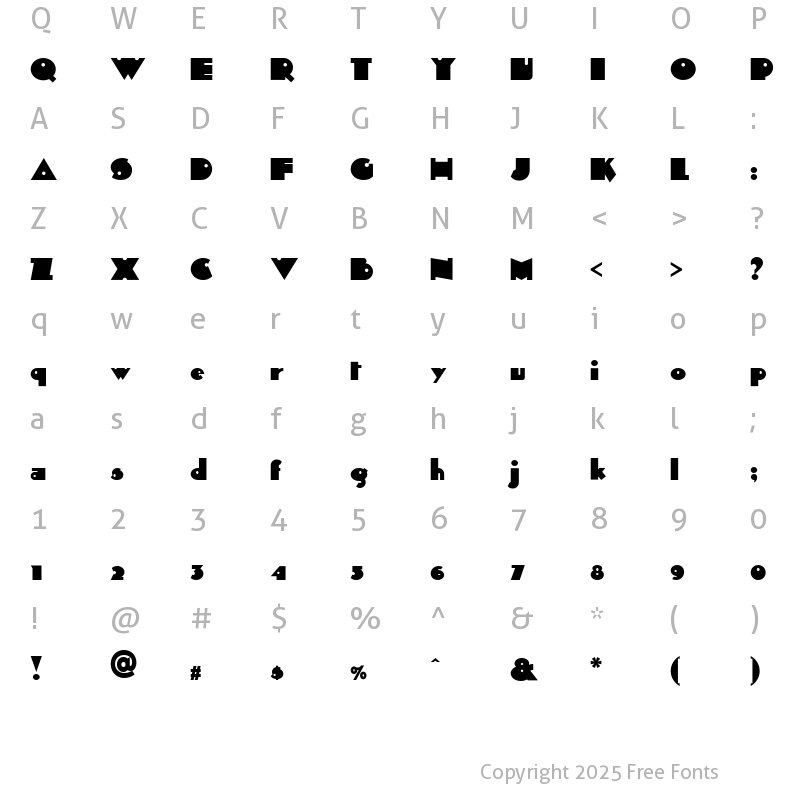 Character Map of Sid The Kid NF Regular