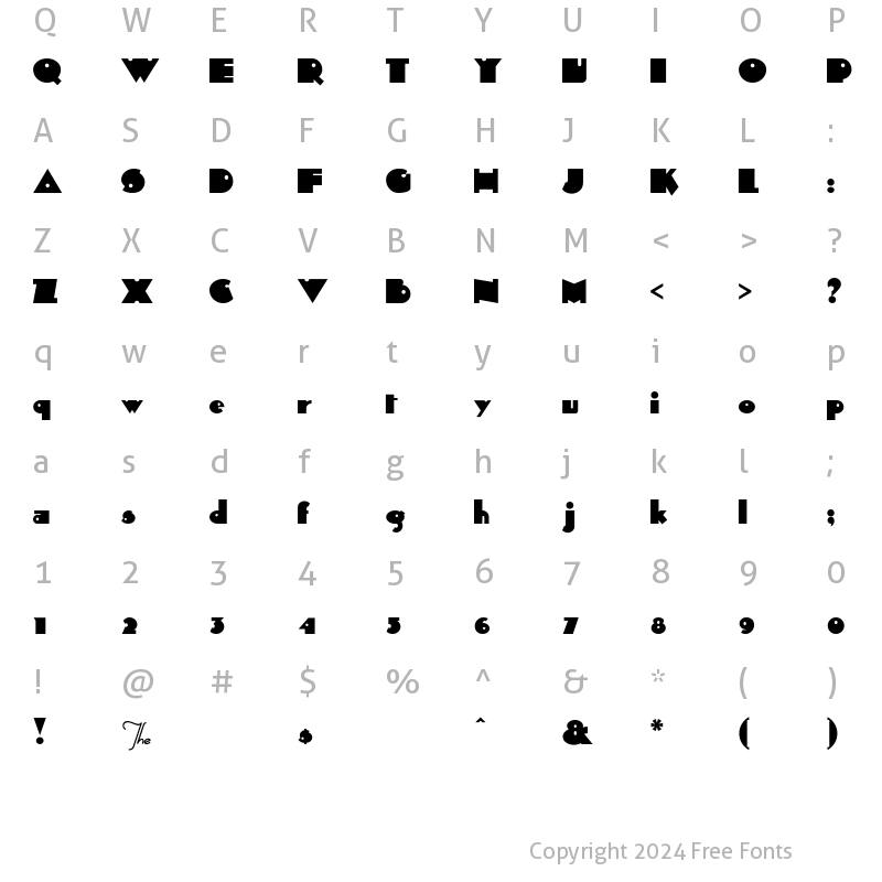 Character Map of Sid-theKid Regular