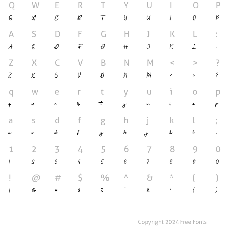 Character Map of Sidehustle Regular