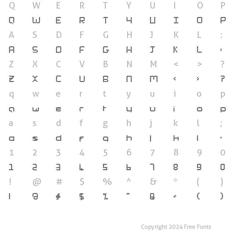 Character Map of SidesAndCorners One Regular