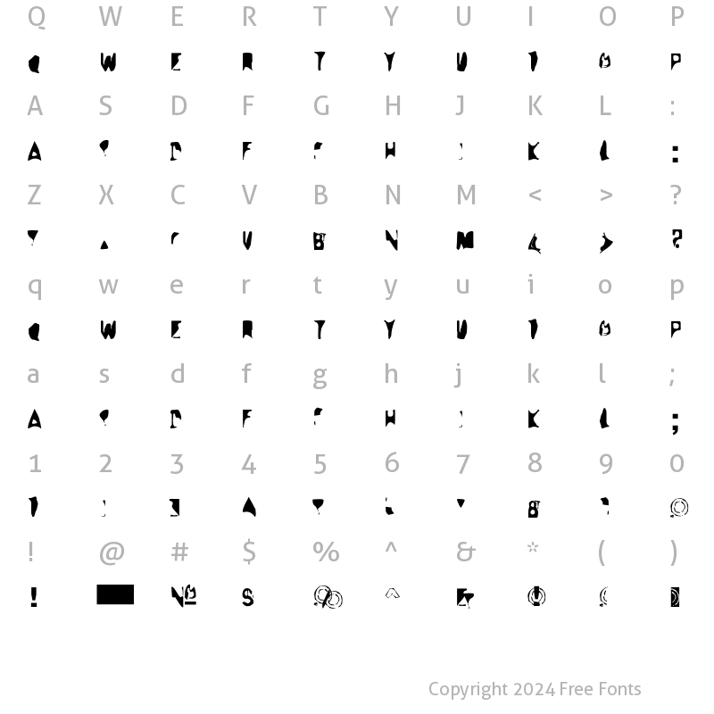 Character Map of Sidewalker Caps Regular