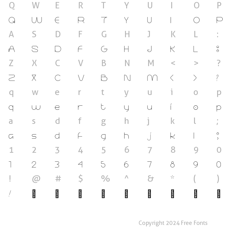 Character Map of sidiqie Regular