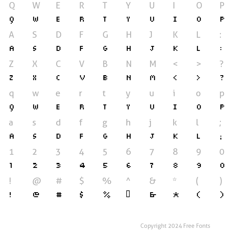 Character Map of sieben Regular