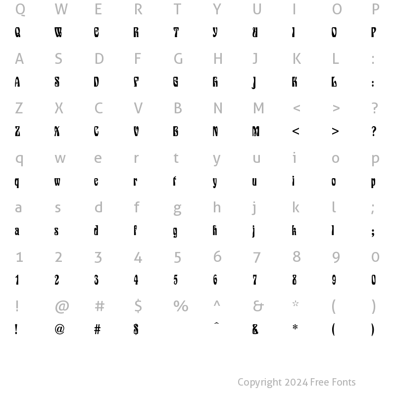 Character Map of Siegfried Regular