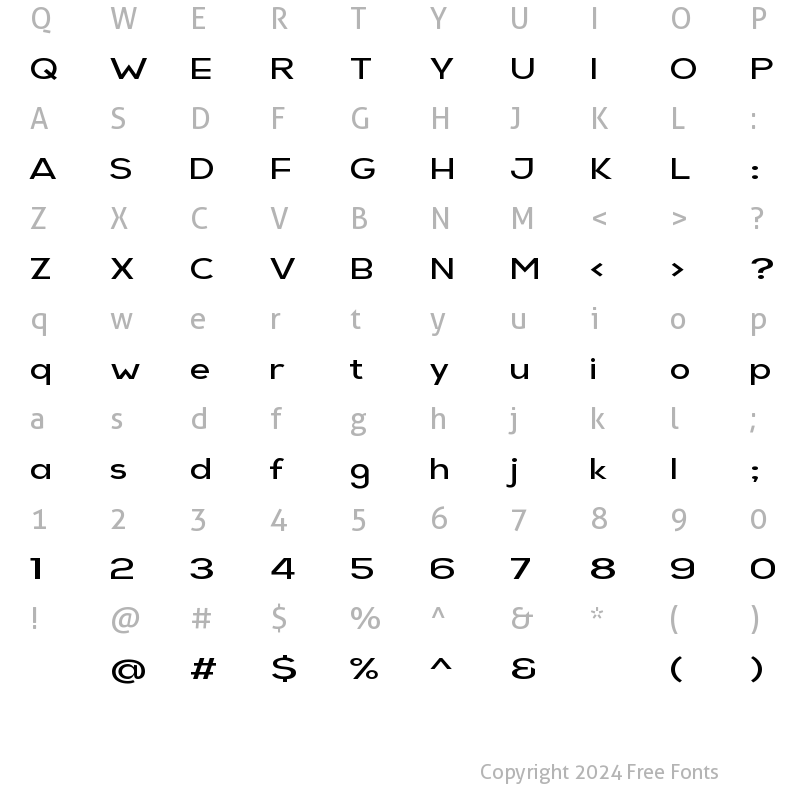 Character Map of Siegner Regular