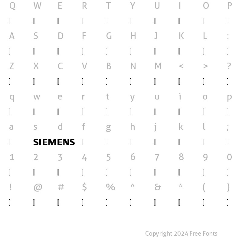 Character Map of Siemens Logo Regular