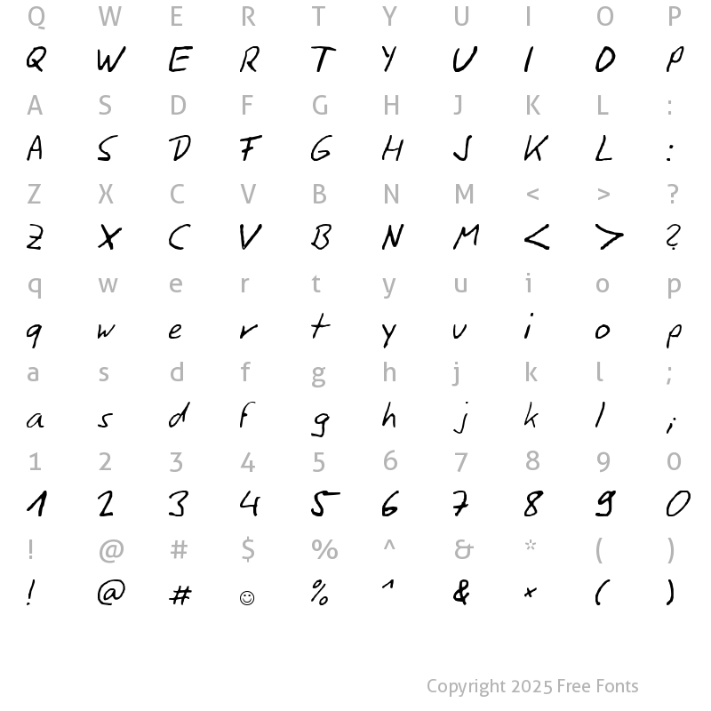 Character Map of SiggiHand Regular