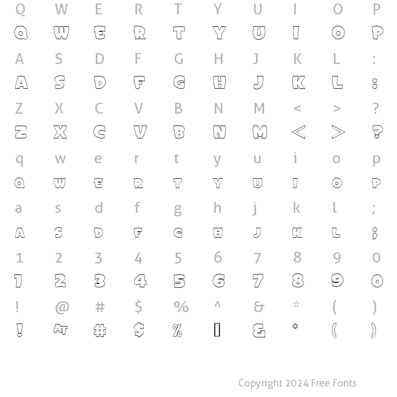 Character Map of Sign Painter's Gothic OSC JL Regular