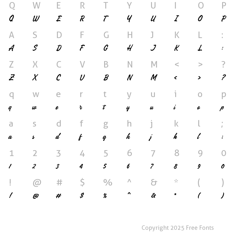 Character Map of Sign Paintoh Regular