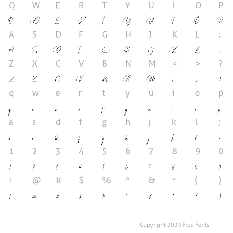 Character Map of Sign Rathi Regular