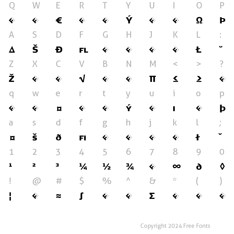 Character Map of SignaCaps-BlackExpert Regular