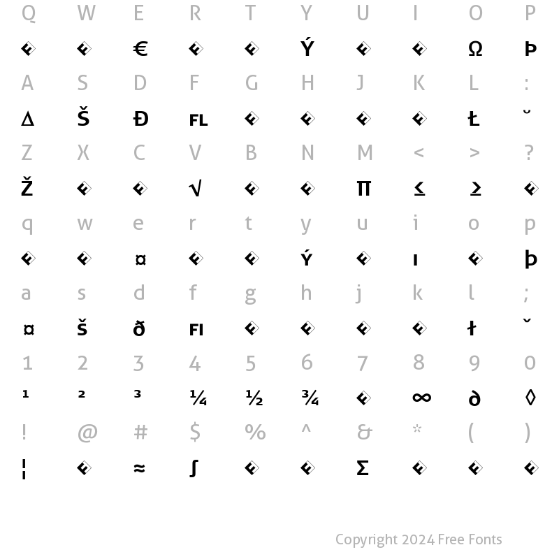 Character Map of SignaCaps-BoldExpert Regular