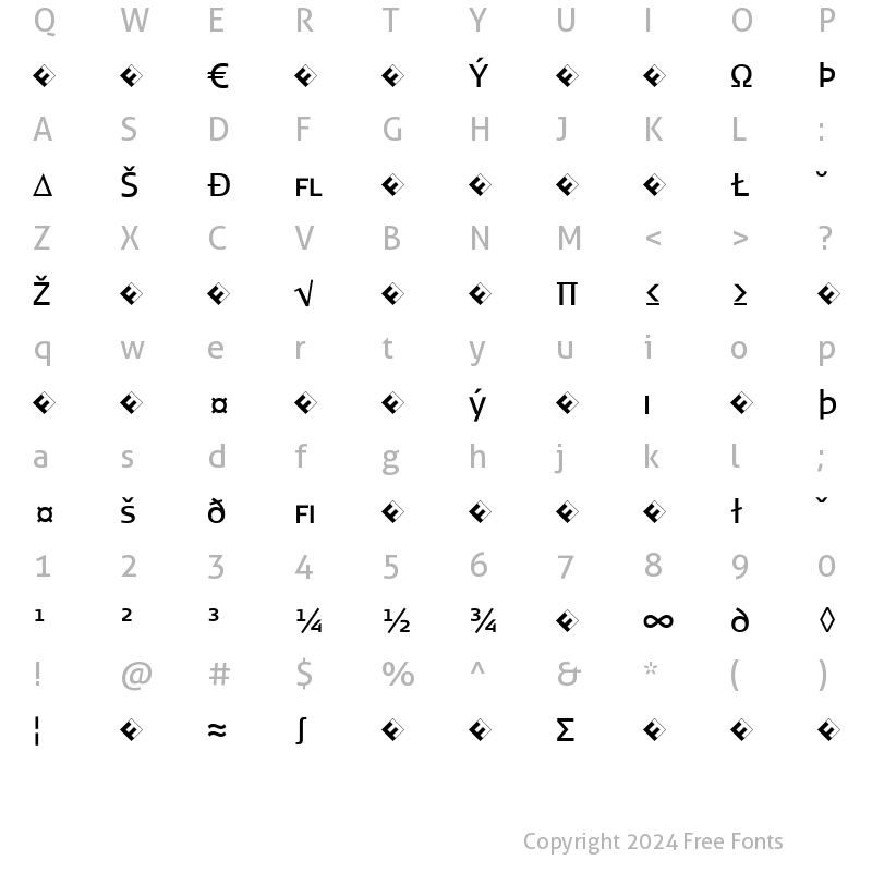 Character Map of SignaCaps-BookExpert Regular