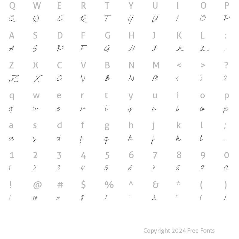 Character Map of Signaday Regular