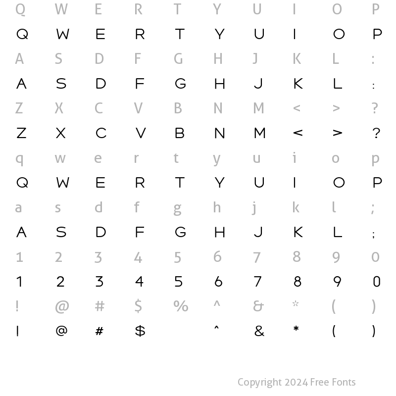 Character Map of Signal Bold