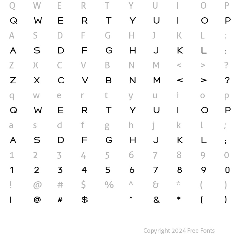 Character Map of Signal ExtraBold