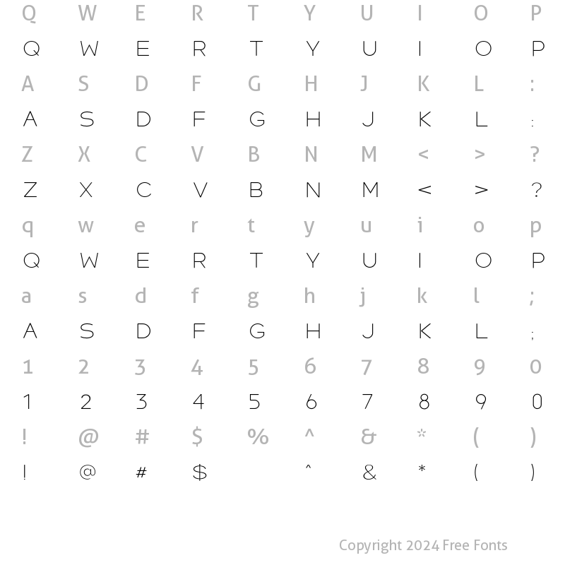 Character Map of Signal Light