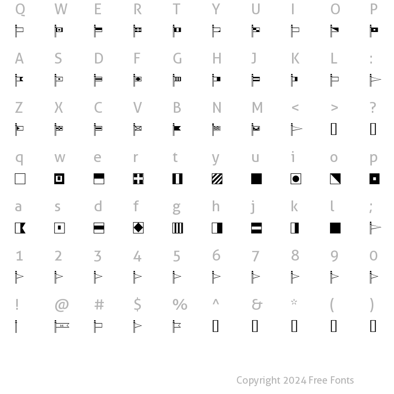 Character Map of SignalFlags Regular