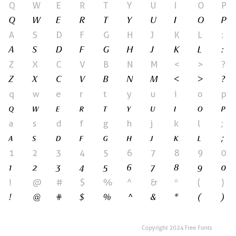 Character Map of Signata ExpertBQ Regular