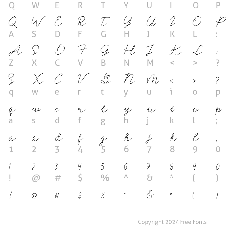 Character Map of Signerella Script Regular