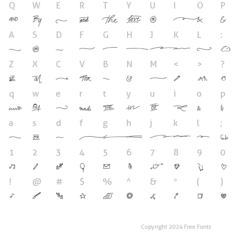 Character Map of Signerella Swash Regular