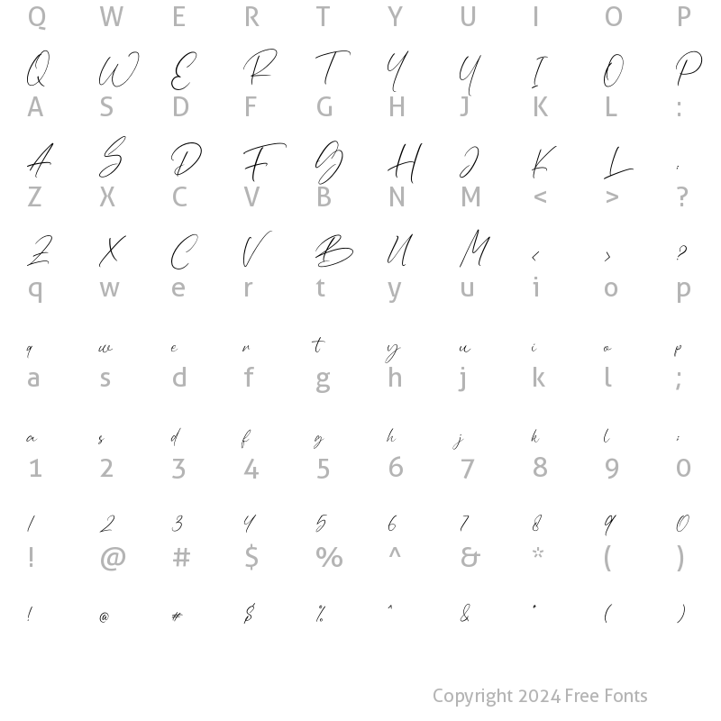 Character Map of Sigustil Regular