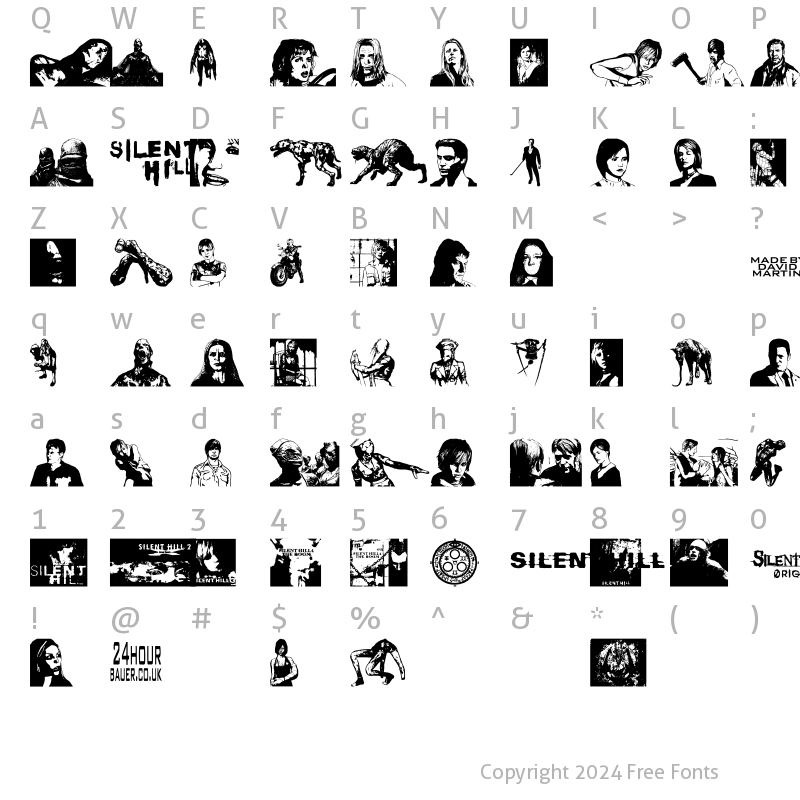 Character Map of Silent Hill Nightmares Regular