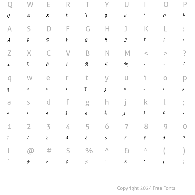 Character Map of Silentmind Regular