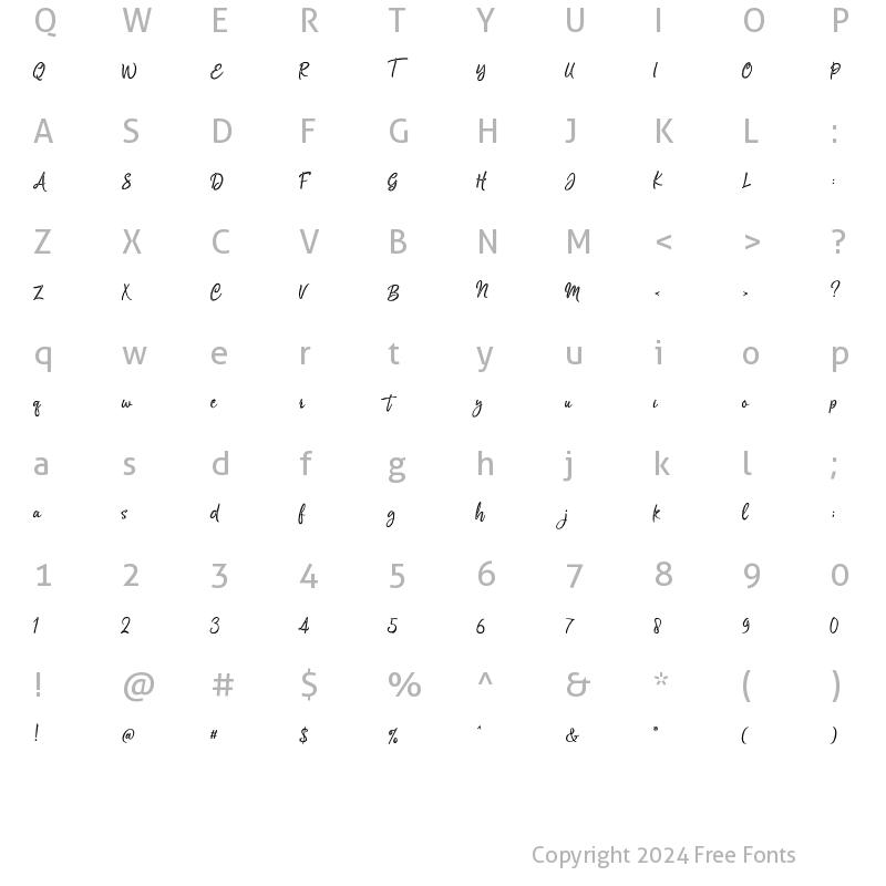 Character Map of Silentmind Rough Regular