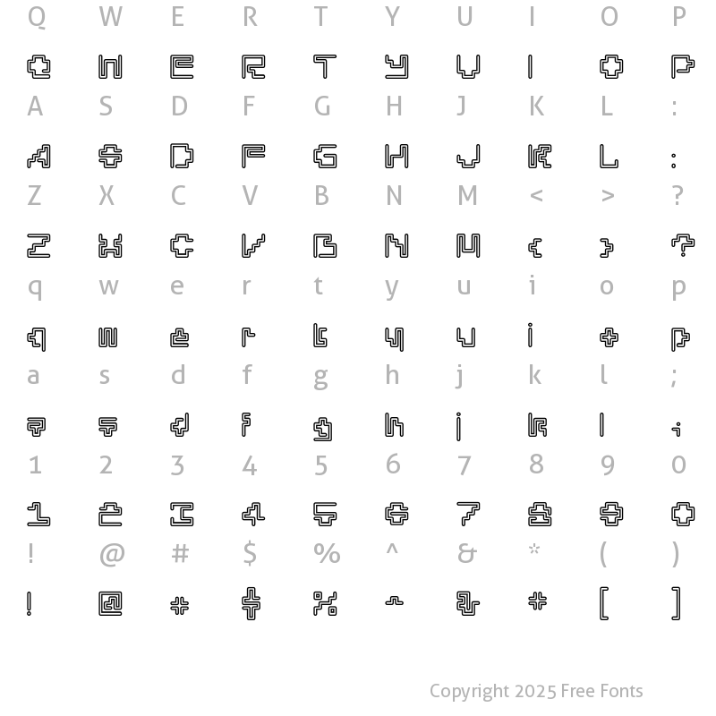 Character Map of Silesia Inline Regular