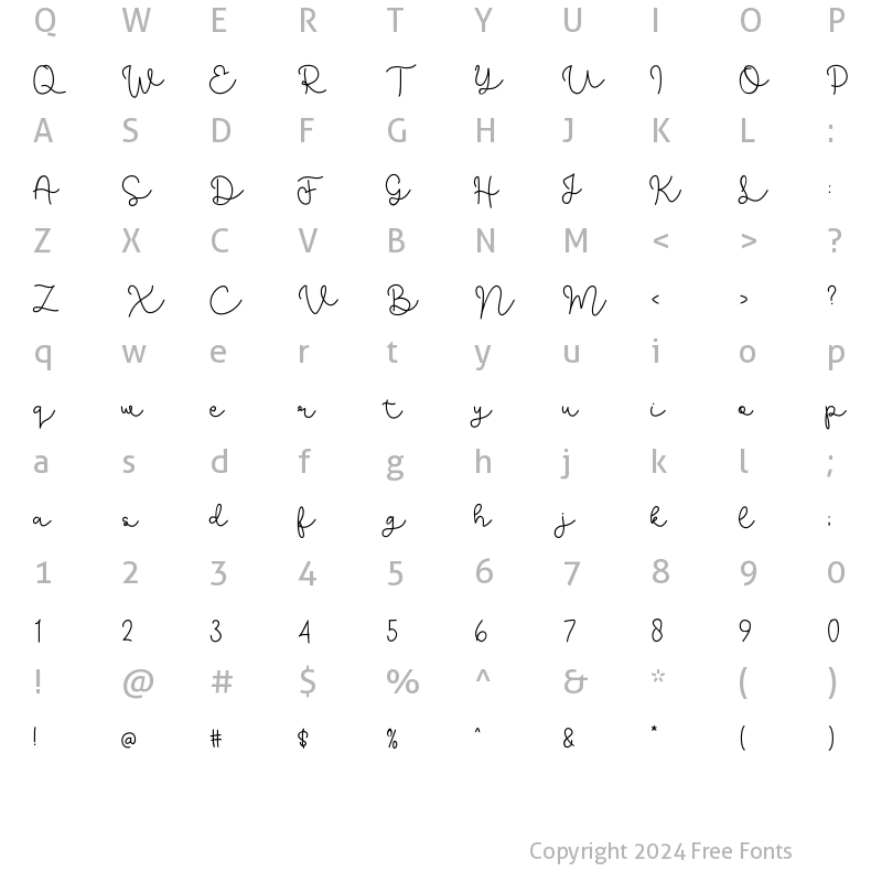 Character Map of Siletu Medium